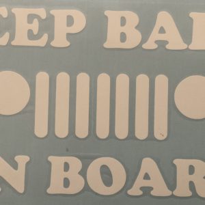 “Jeep baby on board” decal