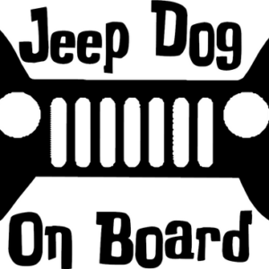 “Jeep Dog on Board” decal